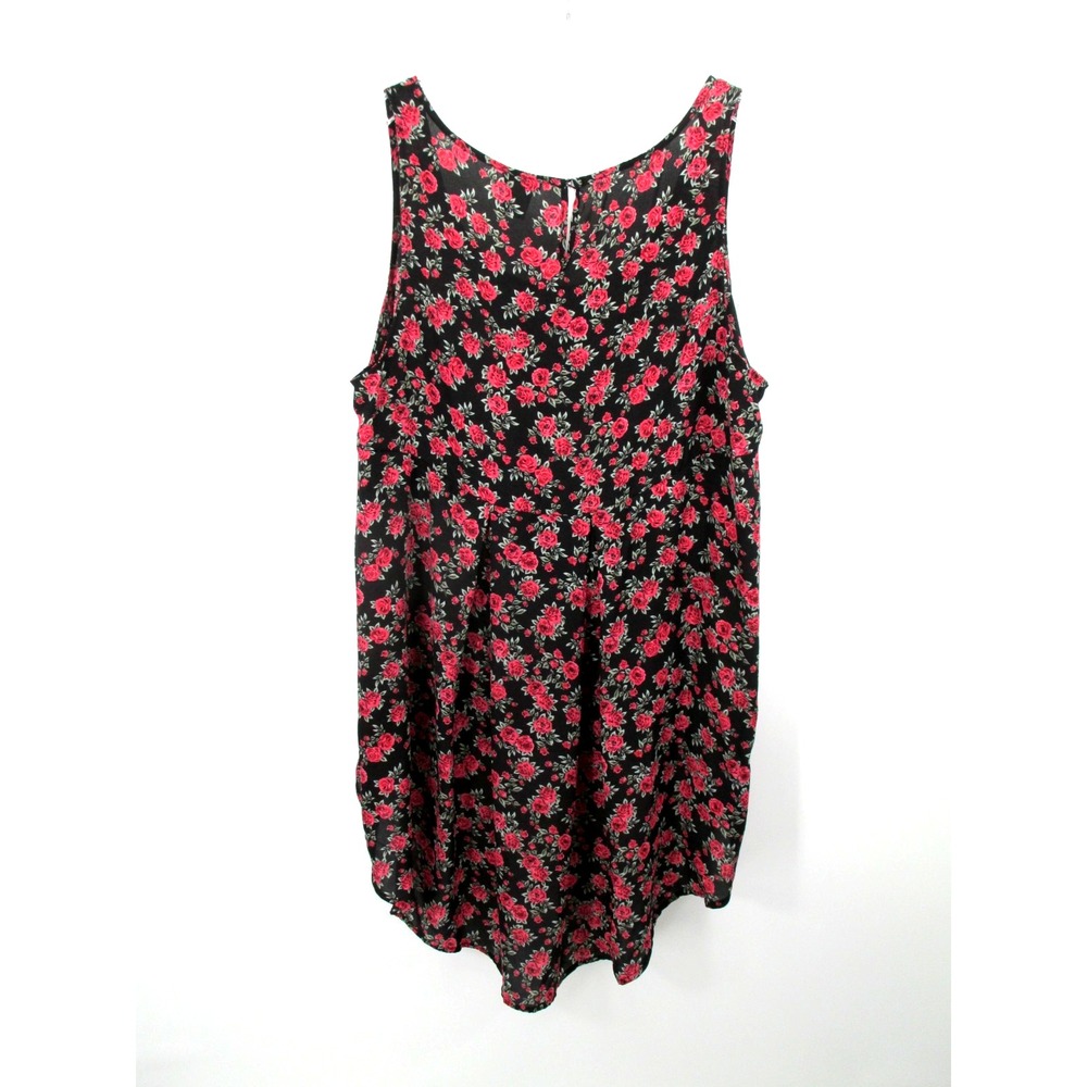 Torrid Babydoll Tunic Tank Top Womens 1 14/16 Black Floral Hi/Lo Boho 10381189 - Picture 2 of 10